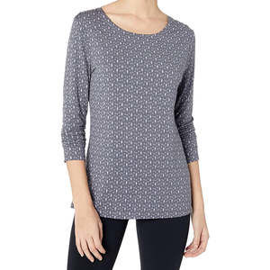 Sesoire Womens Soft Knit Printed Sleep Top,Grey Print,Medium